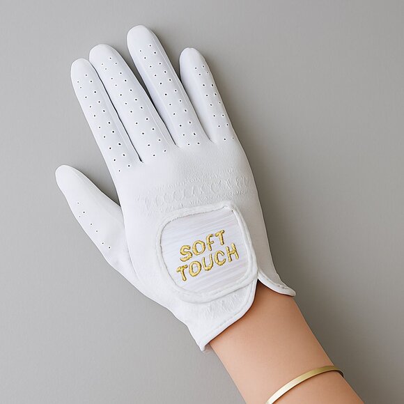 Tour Choice Accessories - Tour Choice Microfiber Golf Glove Leather Soft Touch Right Hand White Medium New